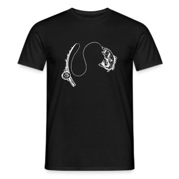 angling - Men's T-Shirt - black - Front - AI Model Male 178 light (178cm)