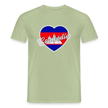 Cambodge - T-shirt homme - vert sauge - Devant - AI Model Male 178 light (178cm)