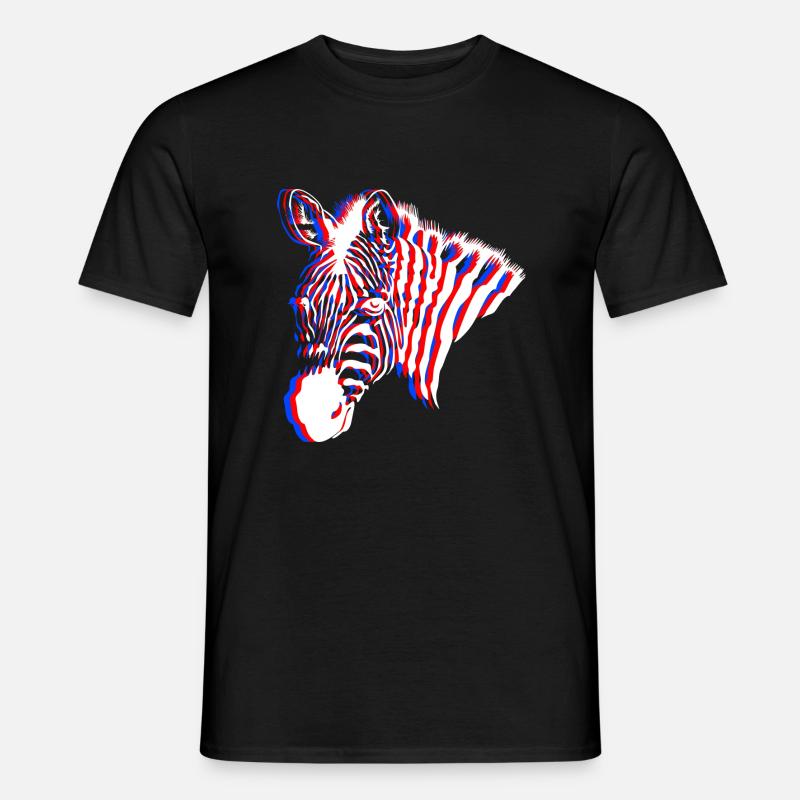 Zebra Neon - Männer T-Shirt - Schwarz