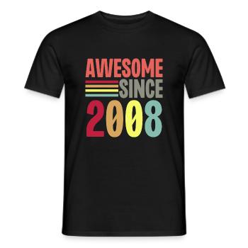 Großartig seit 2008 - Männer T-Shirt - Schwarz - Vorne - AI Model Male 178 light (178cm)