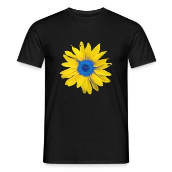 Sunflower Ukraine Flag Flag Colors Yellow Blue - Men's T-Shirt - black - Front - AI Model Male 178 light (178cm)
