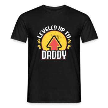 Dad Level Unlocked - Level up to Daddy - Men's T-Shirt - black - Front - AI Model Male 178 light (178cm)