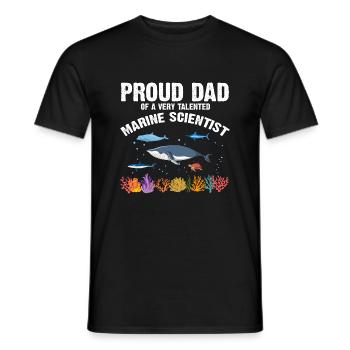 Fier Papa Biologiste Marin Biologie Marine Mer - T-shirt homme - noir - Devant - AI Model Male 178 light (178cm)