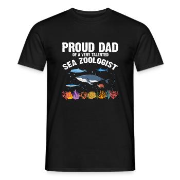 Proud Papa Ichthyologist Marine Biologist Ocean Sea - Men's T-Shirt - black - Front - AI Model Male 178 light (178cm)