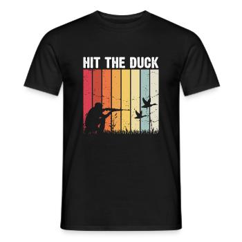 Funny Duck Hunting Design Hunters Hunting Ducks Design - Men's T-Shirt - black - Front - AI Model Male 178 light (178cm)