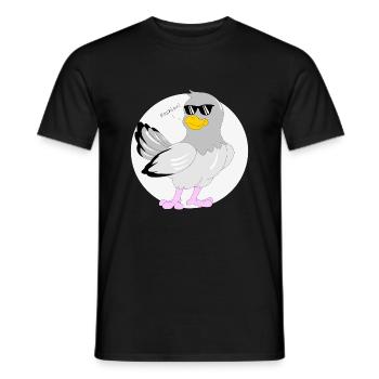 Pigeon à la mode - T-shirt homme - noir - Devant - AI Model Male 178 light (178cm)