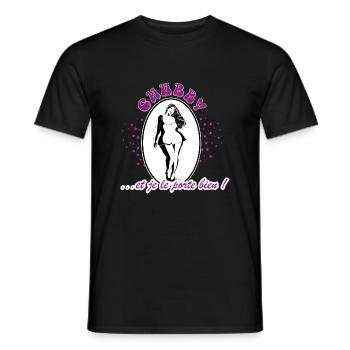 chubby-femme ronde - T-shirt homme - noir - Devant - AI Model Male 178 light (178cm)
