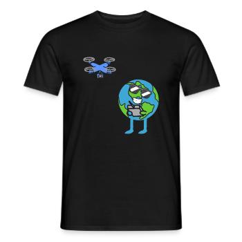 Erde Drohne Pilot Earth Day Umwelt Tag Der Erde - Männer T-Shirt - Schwarz - Vorne - AI Model Male 178 light (178cm)