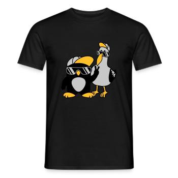 Möwe Pinguin 2 Freunde - Männer T-Shirt - Schwarz - Vorne - AI Model Male 178 light (178cm)