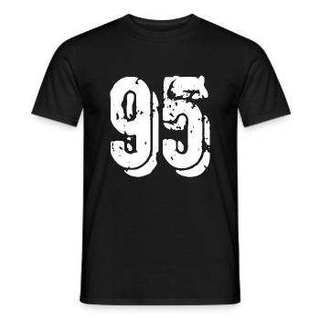 Maillot à 95 numéros - T-shirt homme - noir - Devant - AI Model Male 178 light (178cm)