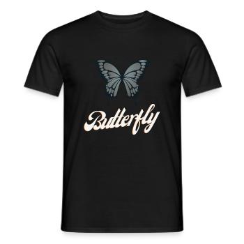 BUTTERFLY - Männer T-Shirt - Schwarz - Vorne - AI Model Male 178 light (178cm)