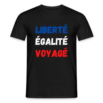Liberté égalité Voyagé - T-shirt homme - noir - Devant - AI Model Male 178 light (178cm)