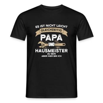Hausmeister Papa Hauswart Geschenk - Männer T-Shirt - Schwarz - Vorne - AI Model Male 178 light (178cm)