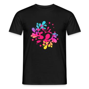 Yoga T-Shirt Om Splash Meditation - Men's T-Shirt - black - Front - AI Model Male 178 light (178cm)