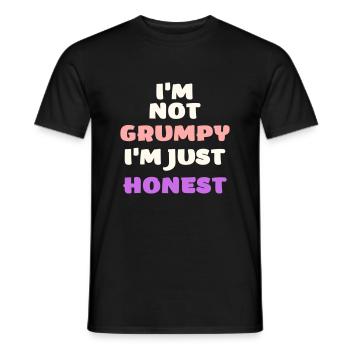 Drôle grincheux lunatique colère honnête vecteur - T-shirt homme - noir - Devant - AI Model Male 178 light (178cm)