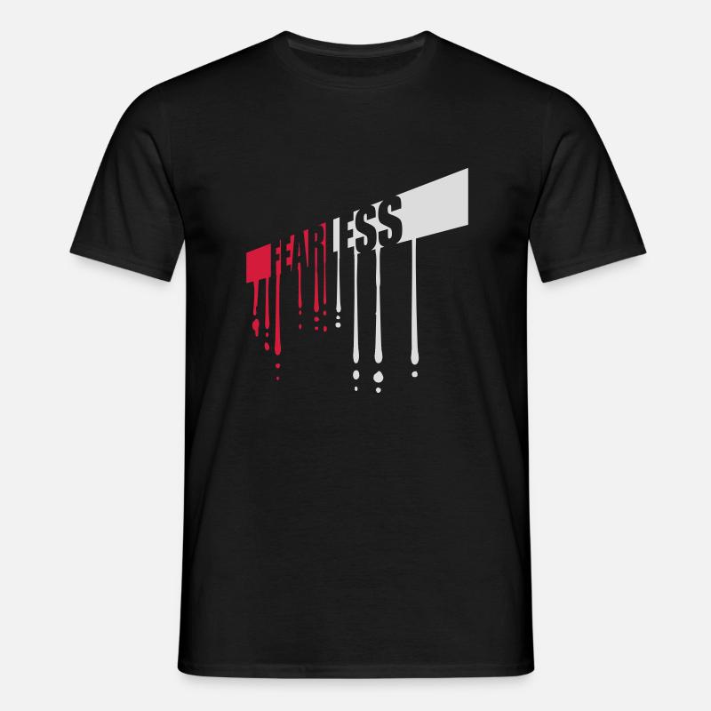fearless Text Zitat Design - Männer T-Shirt - Schwarz