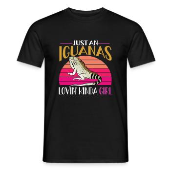 Leguan Eidechse Reptil Herpetologe - Männer T-Shirt - Schwarz - Vorne - AI Model Male 178 light (178cm)