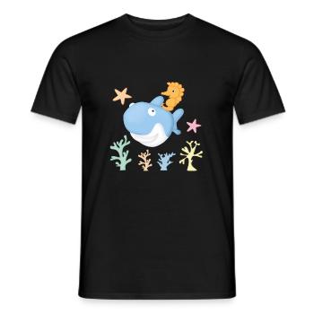 Hyppopcampal shark - Men's T-Shirt - black - Front - AI Model Male 178 light (178cm)