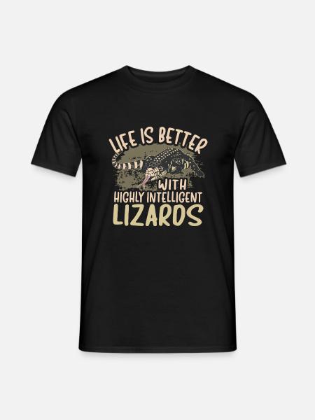 Tegu Lizard Reptile Herpetologist - Men's T-Shirt - black