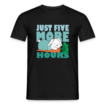 Just Five More Hours - Süßer Schlafender Hase - Männer T-Shirt - Schwarz - Vorne - AI Model Male 178 light (178cm)