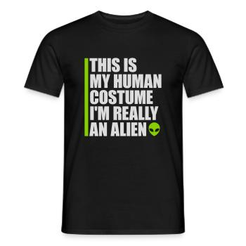 Citation extraterrestre de costume humain - T-shirt homme - noir - Devant - AI Model Male 178 light (178cm)