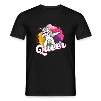 Licorne cool dabbing: Queer et fière de l’être! - T-shirt homme - noir - Devant - AI Model Male 178 light (178cm)