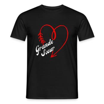 grande sœur cœur - T-shirt homme - noir - Devant - AI Model Male 178 light (178cm)