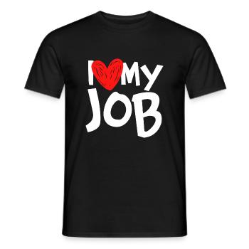 Jeg elsker mit job - Mænd T-shirt - sort - Foran - AI Model Male 178 light (178cm)