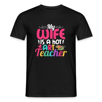 Ma femme est une professeure d’art chaude Éducation artistique - T-shirt homme - noir - Devant - AI Model Male 178 light (178cm)