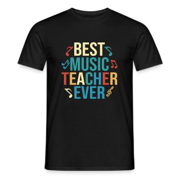 Best Music Teacher Ever Notes Instruments Educatio - Männer T-Shirt - Schwarz - Vorne - AI Model Male 178 light (178cm)