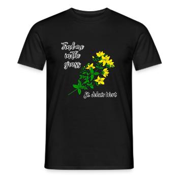Find me in the grass... St. John's wort - Men's T-Shirt - black - Front - AI Model Male 178 light (178cm)