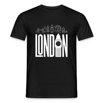 London - T-shirt homme - noir - Devant - AI Model Male 178 light (178cm)