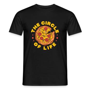Le cercle de la vie | Pizza - T-shirt homme - noir - Devant - AI Model Male 178 light (178cm)