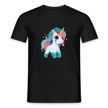 Cute Little Unicorn - Men's T-Shirt - black - Front - AI Model Male 178 light (178cm)