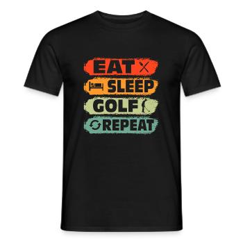 Eat Sleep Golf Repeat Par Tee Golfing - Men's T-Shirt - black - Front - AI Model Male 178 light (178cm)