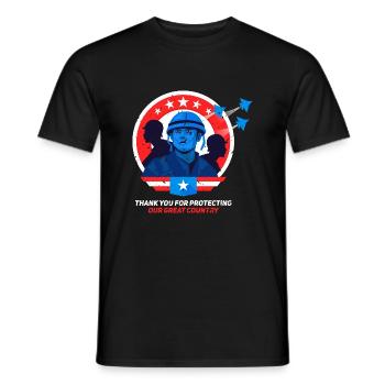 Thank You For Protecting Our Great Country Patriot - T-shirt homme - noir - Devant - AI Model Male 178 light (178cm)