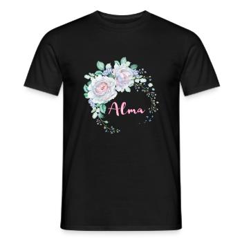 Für Alma - Männer T-Shirt - Schwarz - Vorne - AI Model Male 178 light (178cm)