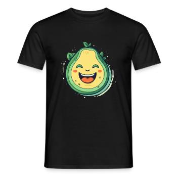 Avocat heureux, poire alligator, butterfruit - T-shirt homme - noir - Devant - AI Model Male 178 light (178cm)