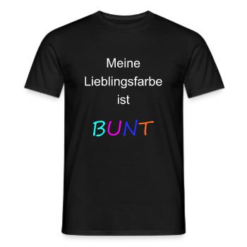 Meine Lieblingsfarbe ist BUNT (weiss) - Männer T-Shirt - Schwarz - Vorne - AI Model Male 178 light (178cm)