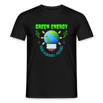Green energy, sustainable future - Men's T-Shirt - black - Front - AI Model Male 178 light (178cm)