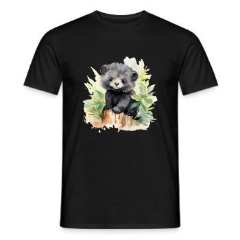 Braunbär - Männer T-Shirt - Schwarz - Vorne - AI Model Male 178 light (178cm)
