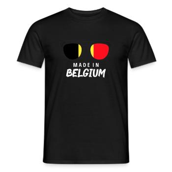 Belgium Flag Vintage Belgian Flag Distressed Look - Men's T-Shirt - black - Front - AI Model Male 178 light (178cm)