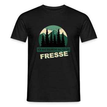 Sayings Forest - I like trees They keep their faces shut - Men's T-Shirt - black - Front - AI Model Male 178 light (178cm)