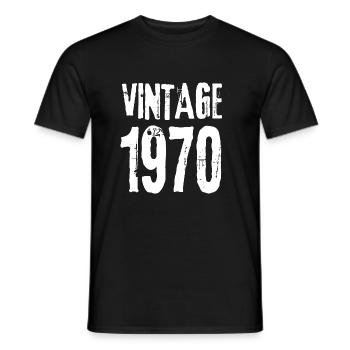 Vintage 1970 - Men's T-Shirt - black - Front - AI Model Male 178 light (178cm)