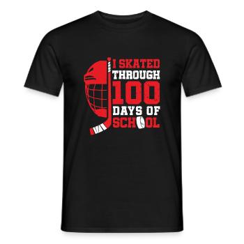Ich bin 100 Tage Schuleishockey gelaufen - Männer T-Shirt - Schwarz - Vorne - AI Model Male 178 light (178cm)