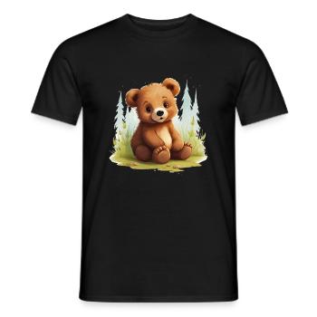 mignon petit ours pour les bébés et les enfants - T-shirt homme - noir - Devant - AI Model Male 178 light (178cm)