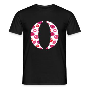 Letter o kisses - Men's T-Shirt - black - Front - AI Model Male 178 light (178cm)