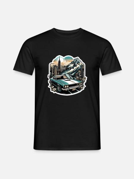 Amerikanischer Oldtimer und Sportwagen - Männer T-Shirt - Schwarz