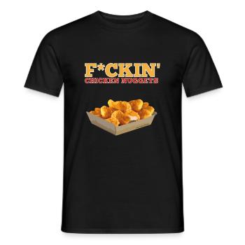 F*CKIN CHICKEN NUGGETS-ZENSIERT-NEGS URBANER SPORT - Männer T-Shirt - Schwarz - Vorne - AI Model Male 178 light (178cm)
