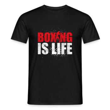 Boxing Is Life Training Boxer - Men's T-Shirt - black - Front - AI Model Male 178 light (178cm)